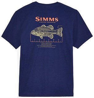 Футболка Simms Bass Ruler T-Shirt Navy  - фото 1