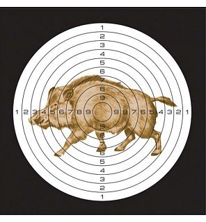 Мишень Кабан 140х140мм цветная картон 1/50