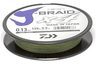 Шнур Daiwa J-Braid X4 0,13мм 135м Dark green - фото 1