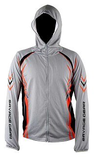 Толстовка Savage Gear SunProtec zip hoodie grey