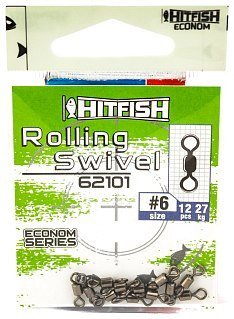 Вертлюг Hitfish Econom series rolling swivel 62101-6 27кг уп.12шт