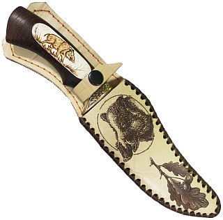 Нож ИП Семин Корсар кованая сталь 95х18 венге литье кость гравировка - фото 4