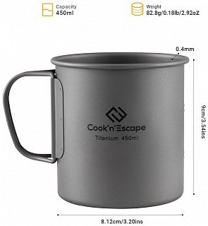 Кружка Cook'N'Escape titanium с крышкой 450мл - фото 4