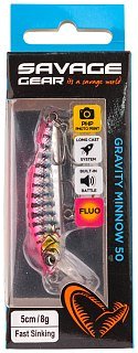 Воблер Savage Gear gravity  minnow 5см 8гр fast sinking pink barracuda PHP