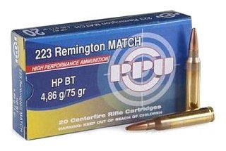 Патрон 223Rem PPU Match HP BT 4,86г - фото 1