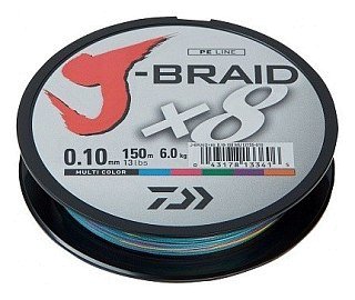 Шнур Daiwa J-Braid X8 0,20мм 150м multicolor - фото 1