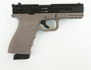 Пистолет Курс-С К-17-СО 10ТК охолощенный рамка песочный затвор черный - фото 4