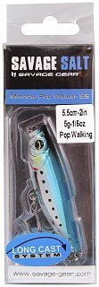 Воблер Savage Gear 3D minnow pop walker 5.5см 6гр  F ghost sardine