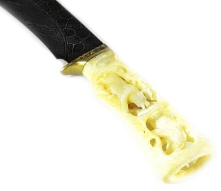 Нож ИП Семин Близнец дамасская сталь литье кость - фото 3