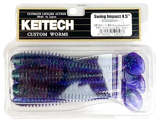 Приманка Keitech виброхвост Swing impact 4,5" 408 Electric june bug - фото 4