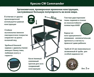 Кресло Camping World Commander до 130 кг зеленое - фото 2