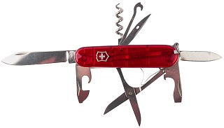 Нож Victorinox 91мм полупрозрачный красный - фото 1