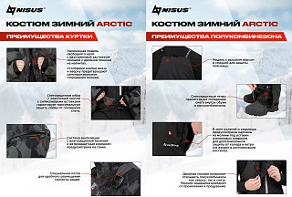 Костюм Nisus Arctic зимний серый черный шелтер - фото 5