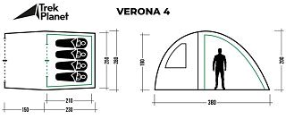Палатка Trek Planet Verona 4 зеленый - фото 3