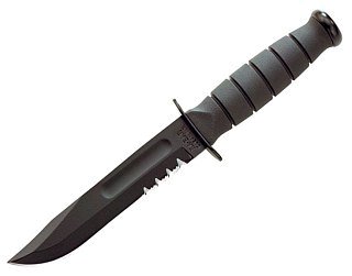 Нож Ka-Bar 1259 Short Black сталь 1095 серрейтор кратон 