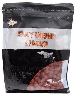 Бойлы Dynamite Baits Spicy shrinp & prawn S/L 10мм 1кг - фото 1
