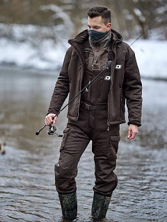 Комбинезон Drake Brake нагрудник и лямки флис коричневый - фото 8