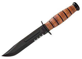 Нож Ka-Bar 1219 Us Army сталь 1095 серрейтор рукоять кожа