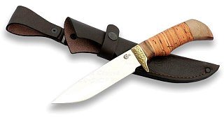 Нож ИП Семин Лазутчик нержавеющая сталь литье береста - фото 1