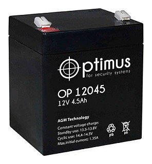 Аккумулятор Optimus 12V 4.5Ач OP 12045