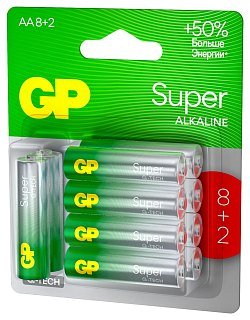 Батарейка GP Super  Alkaline 15AA218/2-2CRSBC10 8+2АА - фото 3