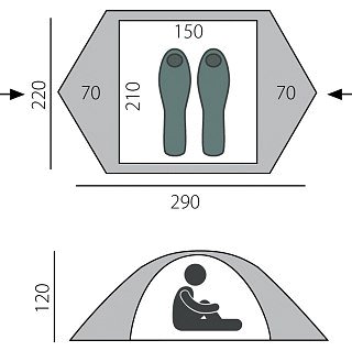Палатка BTrace Point 2+ зеленый/бежевый - фото 2