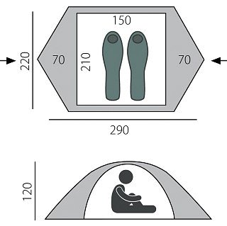 Палатка BTrace Point 2+ зеленый/бежевый - фото 2