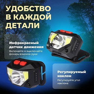 Фонарь Pereval BT-HL9066 налобный 250 Lumens - фото 4