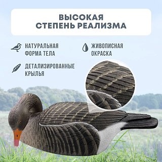 Подсадной гусь Taigan Goose shell кормящийся со съемной головой - фото 2