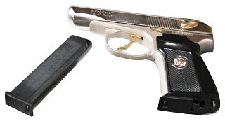 Пистолет Baikal МР 80 13Т 45Rubber Nickel Герб нитрит титана ОООП - фото 3