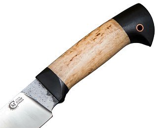 Нож ИП Семин Сокол кованная сталь  Х12МФ карельская береза  граб - фото 3