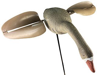 Подсадной гусь Taigan Goose летящий с вращающ. крыльями на стальном основании - фото 9