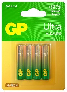 Батарейка GP AAA Ultra Alkaline 24AUA21-2CRSBC4 уп.4шт - фото 1