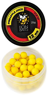 Бойлы Lion Baits pop-up Pineapple juice 12мм 25гр банка