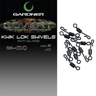 Вертлюг с быстросъемом Gardner Covert kwik lok swivels anti glare №8