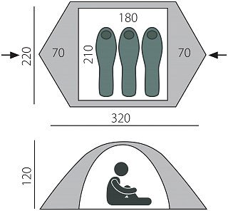 Палатка BTrace Travel 3 зеленый - фото 2