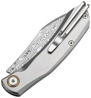 Нож Sanrenmu 7315-TZ складной сталь (клинок):Damascus/рукоять:Titanium - фото 2