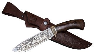 Нож ИП Семин Скиф кованная сталь 95х18 венги литье гравировка - фото 1