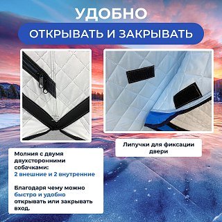 Палатка зимняя Riverzone куб Ice Dome трехслойная 3-4 XL - фото 6