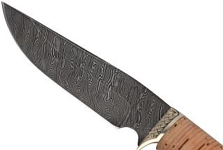 Нож ИП Семин Легионер дамасская сталь литье береста - фото 7
