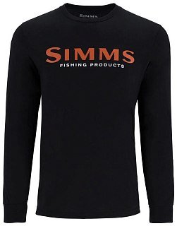 Футболка Simms Logo LS Shirt Jet Black  - фото 1