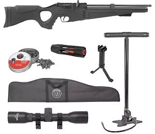 Винтовка Hatsan Flash SET 101 6,35мм насос прицел.пульки сошки саундмод чехол - фото 2