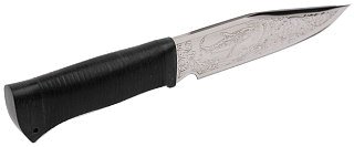 Нож Росоружие Кайман-2 сталь 95х18 рисунок рукоять кожа - фото 2