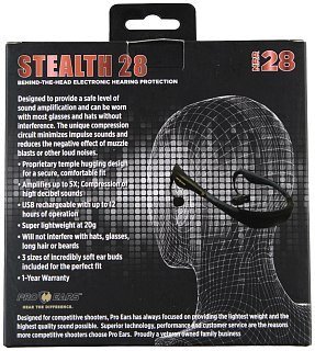 Беруши Pro Ears Stealth 28 активные  стерео хаки/черный - фото 1