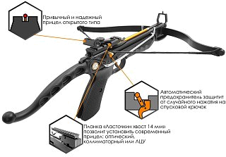 Арбалет пистолет EK Archery Скаут Cobra Aluminum  черный - фото 3