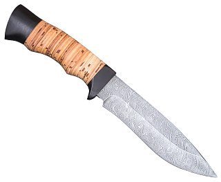 Нож ИП Семин Близнец дамасская сталь береста граб - фото 4