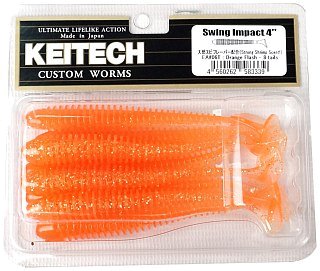Приманка Keitech виброхвост Swing impact 4" EA 06 Orange flash