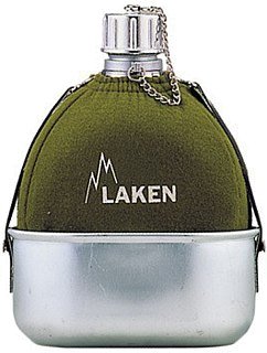 Фляга Laken 124 Screw в чехле с миской 1л зеленая