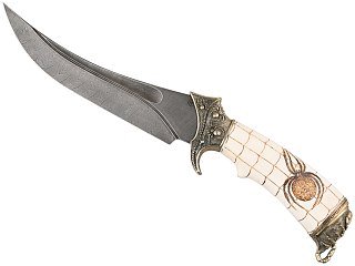 Нож ИП Семин Корсар дамасская сталь литье скорпион кость - фото 1