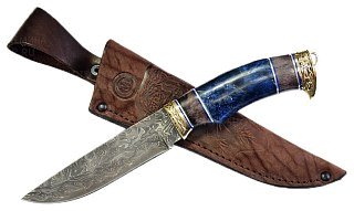 Нож ИП Семин Ястреб дамасская сталь литье карельская береза - фото 1